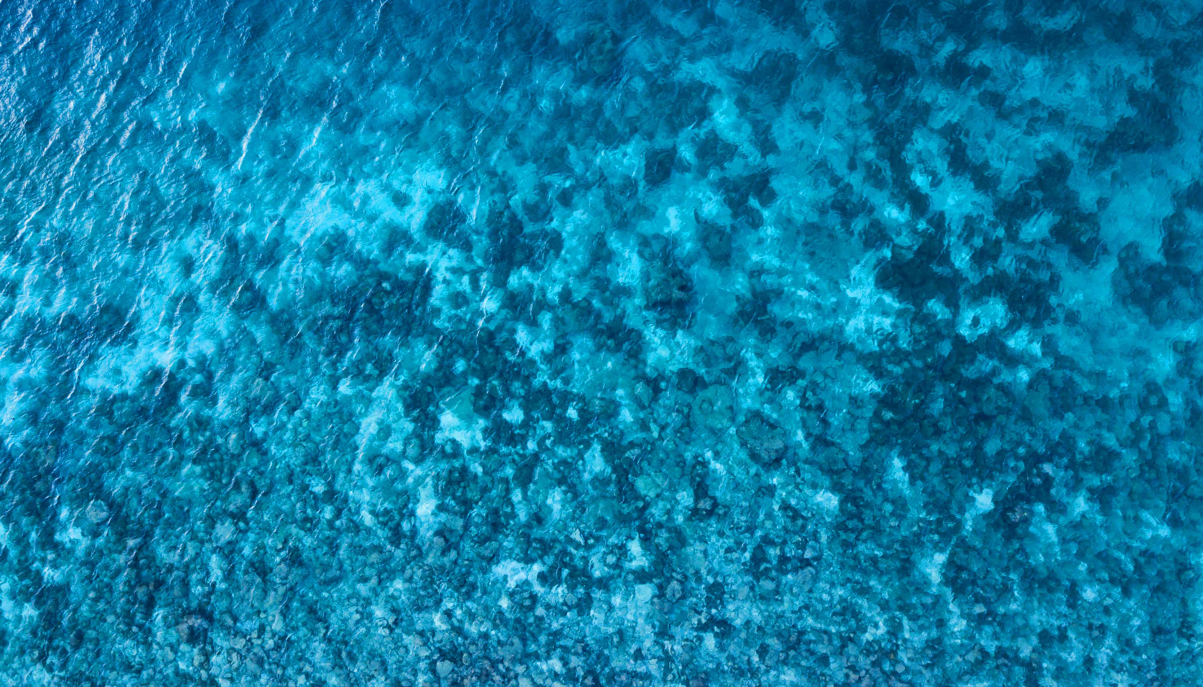 Ocean Blue Water Taken At Top Angle Photo